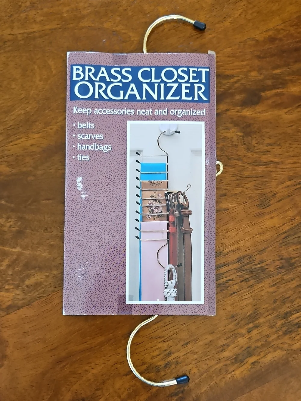 Brass Closet Organizer -  Hanging Accessory Hook Accessories Keep Neat Organized